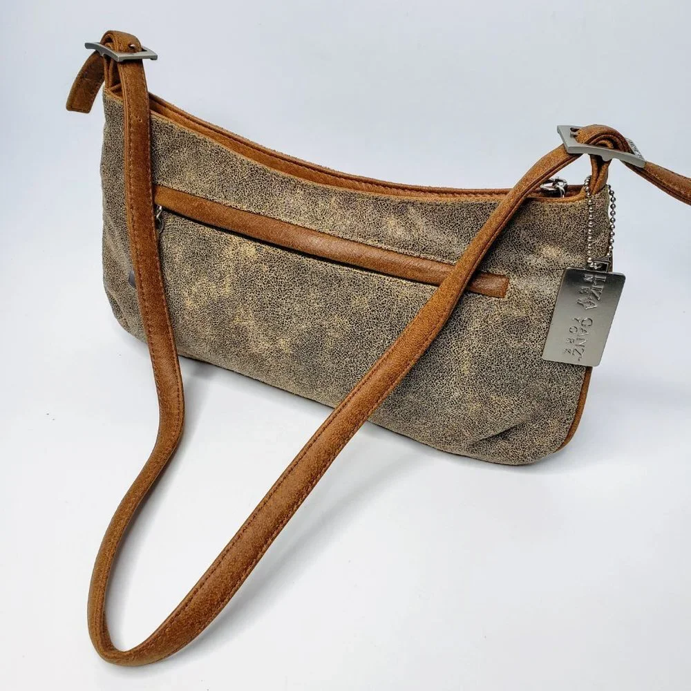 Liza‎ Ganz Distressed Vegan Leather Small Shoulder Purse